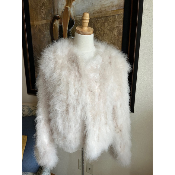 AQUA Jackets & Blazers - BWT Women's AQUA Feather Jacket, Size L, Off White
